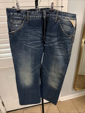 Replay Men's Faded Blue Relaxed Jeans